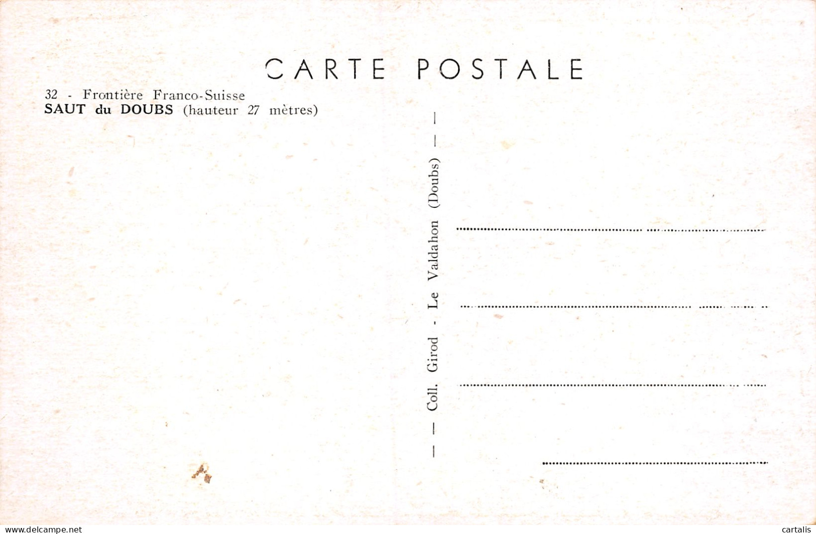 25-SAUT DU DOUBS-N°3834-E/0225 - Sonstige & Ohne Zuordnung