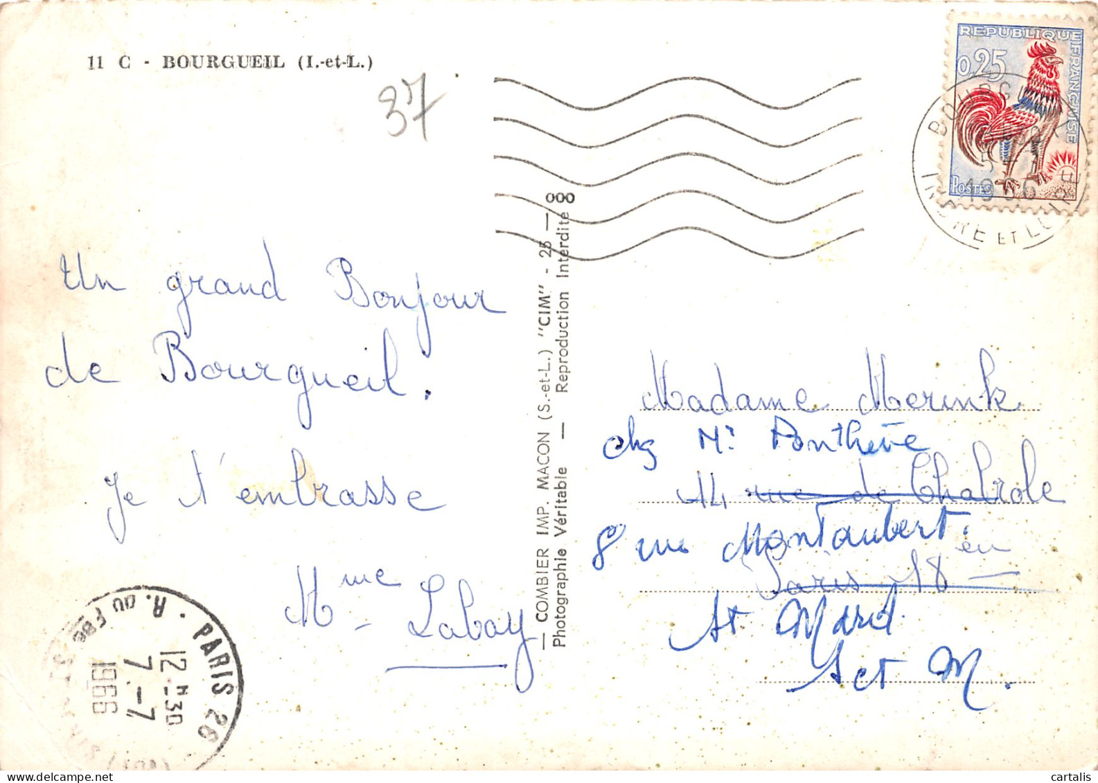 37-BOURGEUIL-N°3835-C/0105 - Other & Unclassified