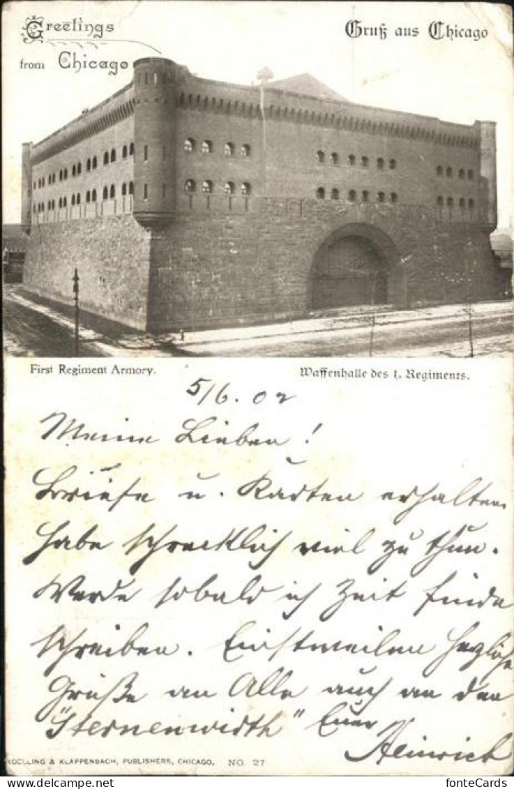 11328794 Chicago_Illinois Waffenhalle Des 1. Regiments - Other & Unclassified