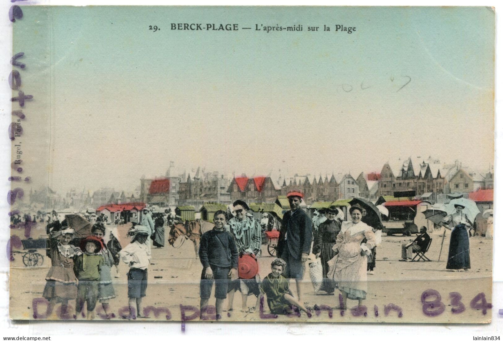 - 29 - BERCK   PLAGE- ( P. - De C. ), L'après Midi Sur La Plage, Belle Animation, écrite, TBE, Scans. - Berck