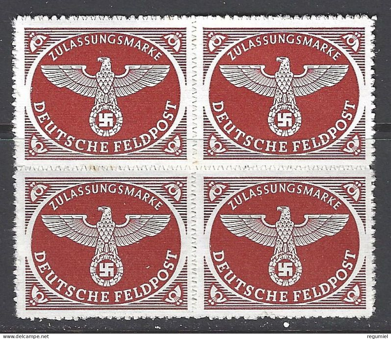 Alemania Imperio Franquicia Militar 2a ** MNH. 1944. Bloque De 4 - Altri & Non Classificati