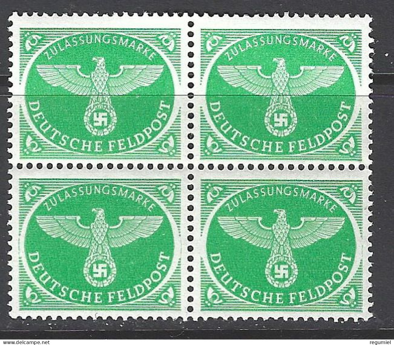 Alemania Imperio Franquicia Militar 3 ** MNH. 1944. Bloque De 4 - Andere & Zonder Classificatie