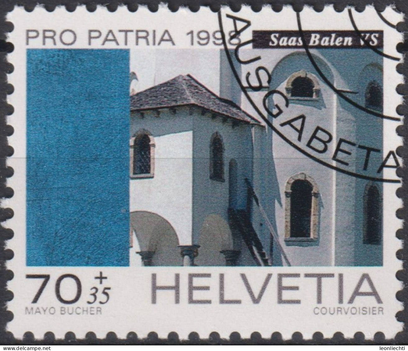 1998 Schweiz Pro Patria, Rundkirche Saas Balen, ⵙ Zum:CH B260, Mi:CH 1650, Yt:CH 1578, - Used Stamps