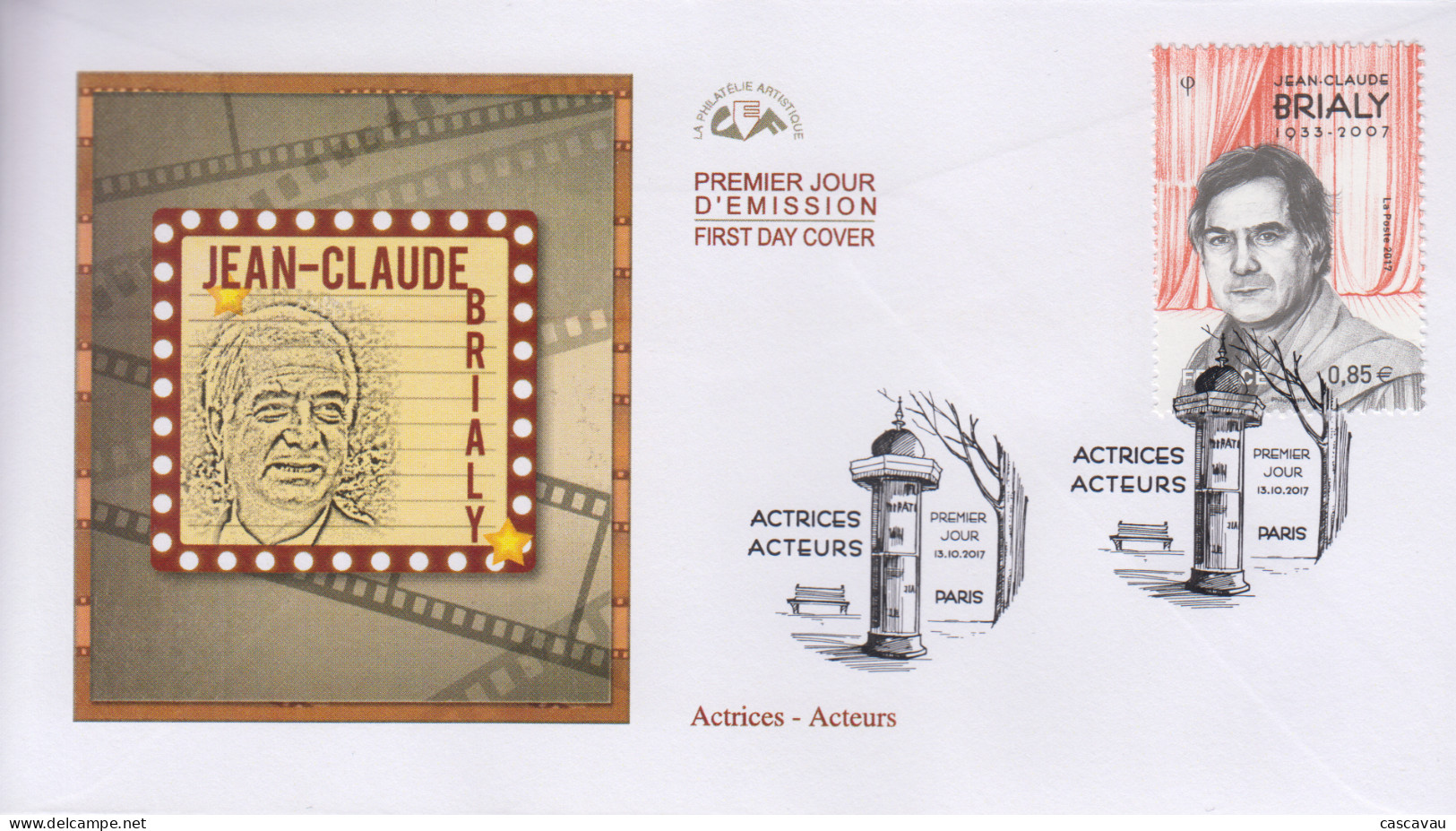 Enveloppe  FDC  1er  Jour    FRANCE    Acteur  :  Jean  Claude   BRIALY    2017 - 2010-2019