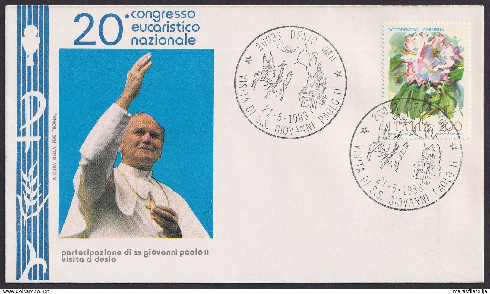 Vatican Italy 1983, Pope Paul John II, Eucharistic Congress, Desio, Spec Cover - Otros & Sin Clasificación