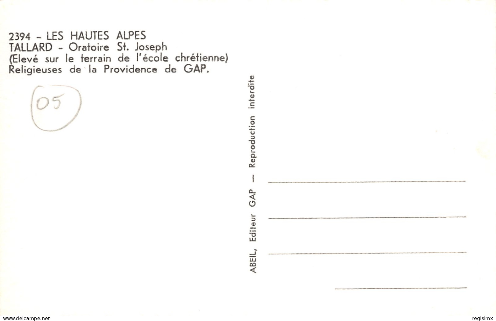 05-TALLARD-N°T2565-E/0231 - Sonstige & Ohne Zuordnung