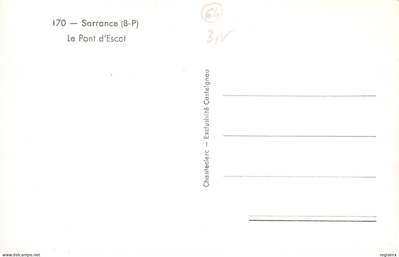 64-SARRANCE-N°T2568-C/0097 - Other & Unclassified