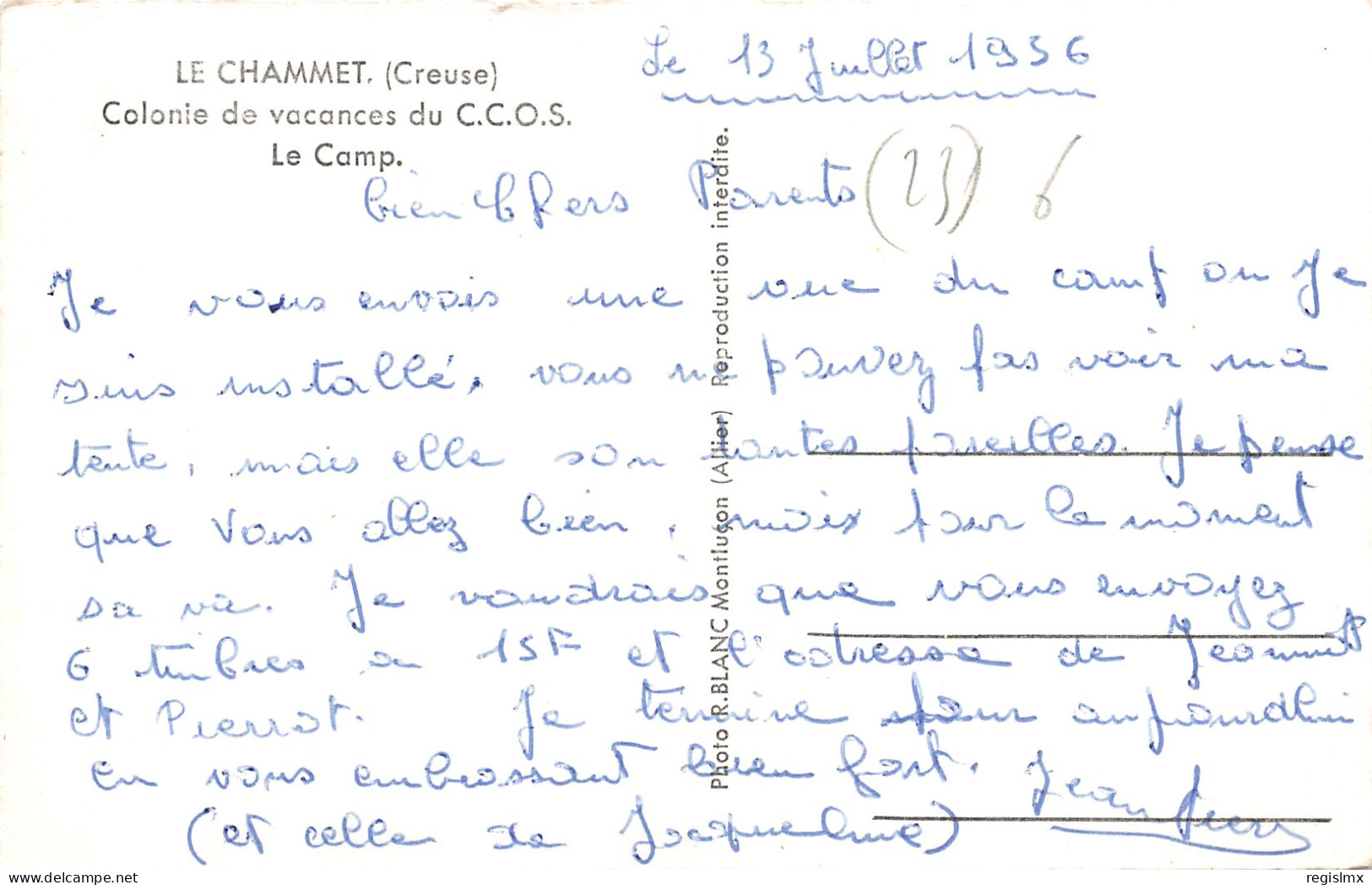 23-LE CHAMMET-N°T2569-A/0001 - Other & Unclassified