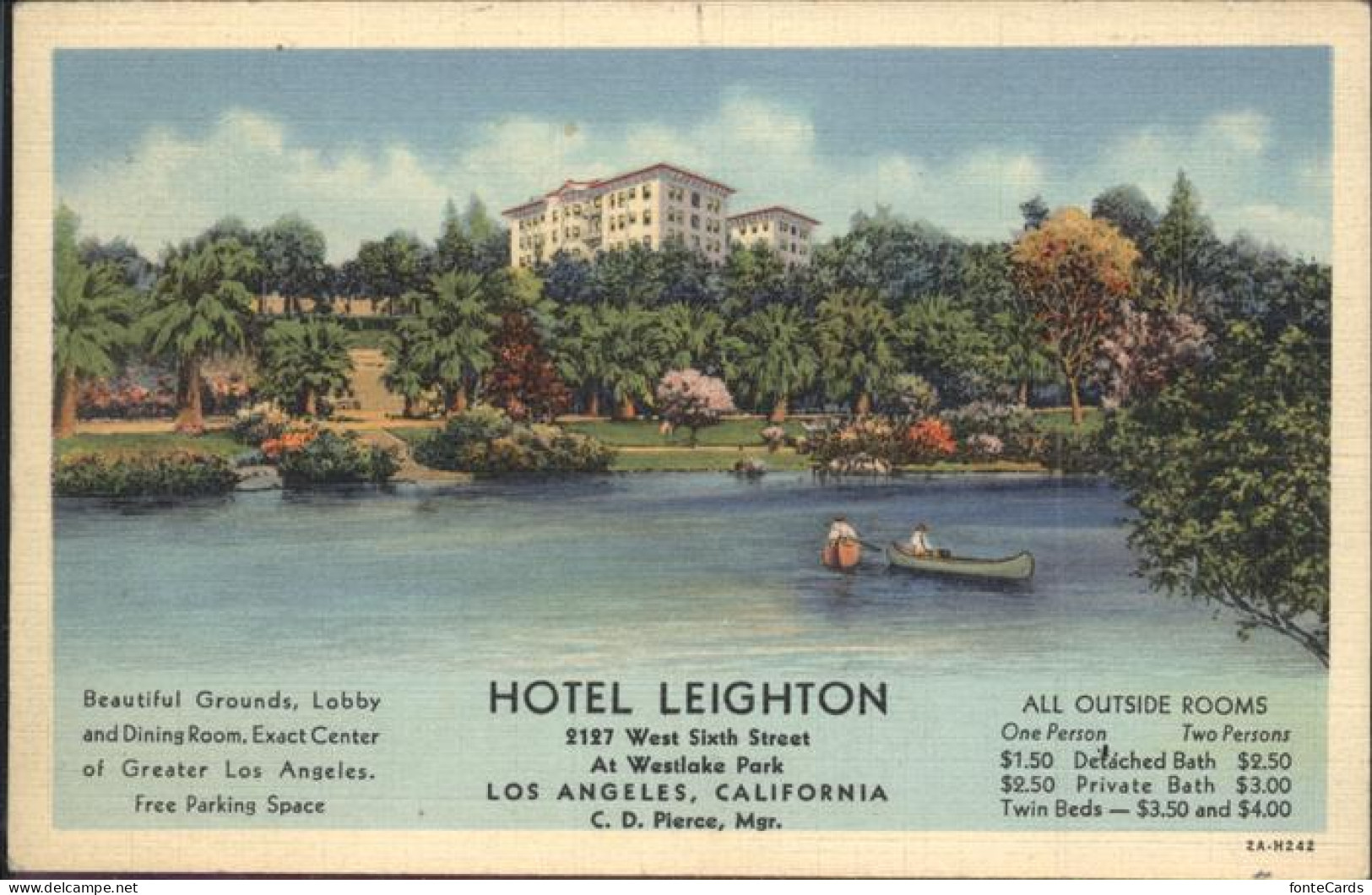 11326438 Los_Angeles_California Hotel Leighton See Ruderboot - Otros & Sin Clasificación