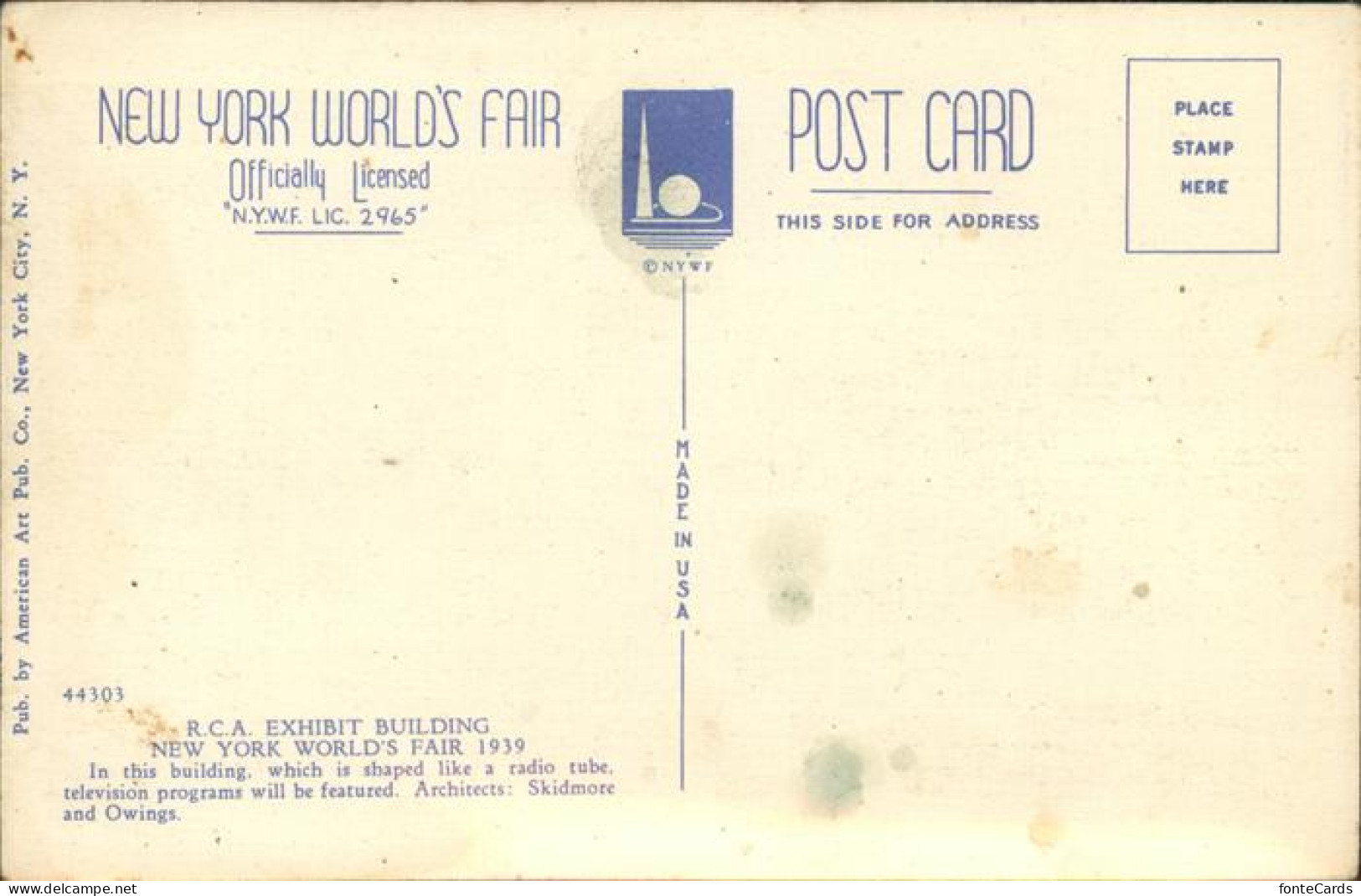 11326384 New_York_City Exhibit Building Worlds Fair 1939 - Autres & Non Classés