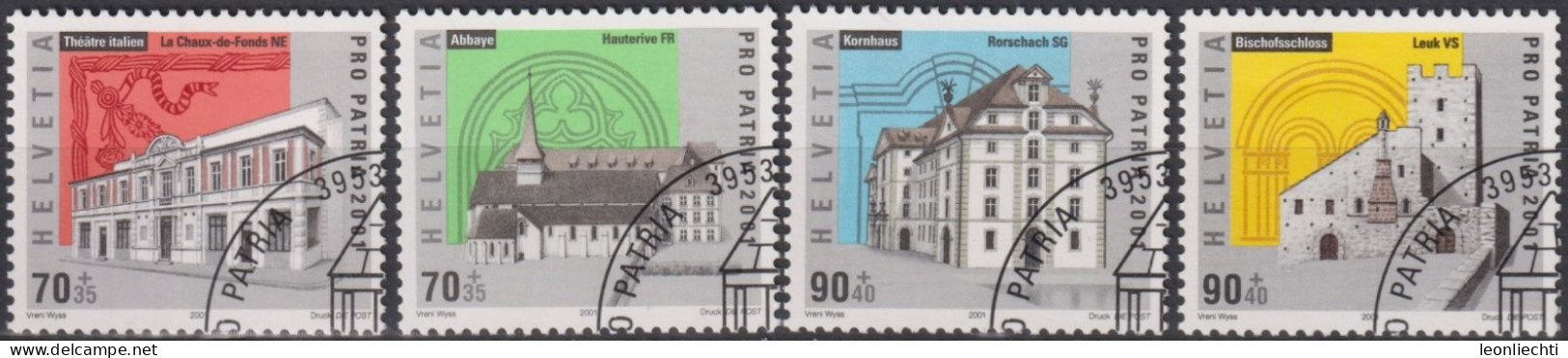 2001 Schweiz Pro Patria, Denkmäleru. Kulturgeschichte ⵙ Zum:CH B272-B275, Mi:CH 1753-1756, Yt:CH 1678-1681, - Used Stamps