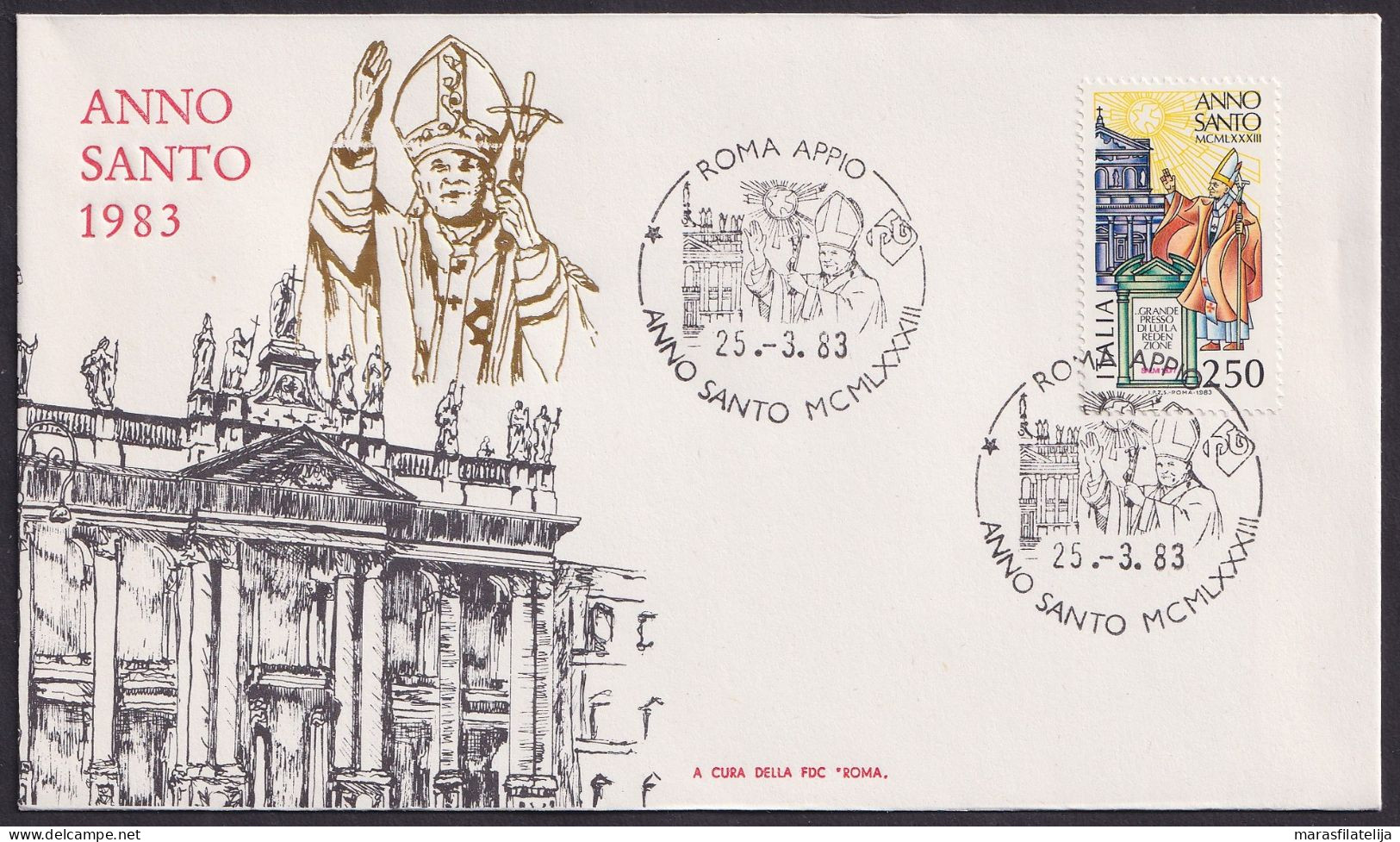 Vatican Italy 1983, Pope Paul John II, Holy Year, Roma Appio, Special Cover - Otros & Sin Clasificación