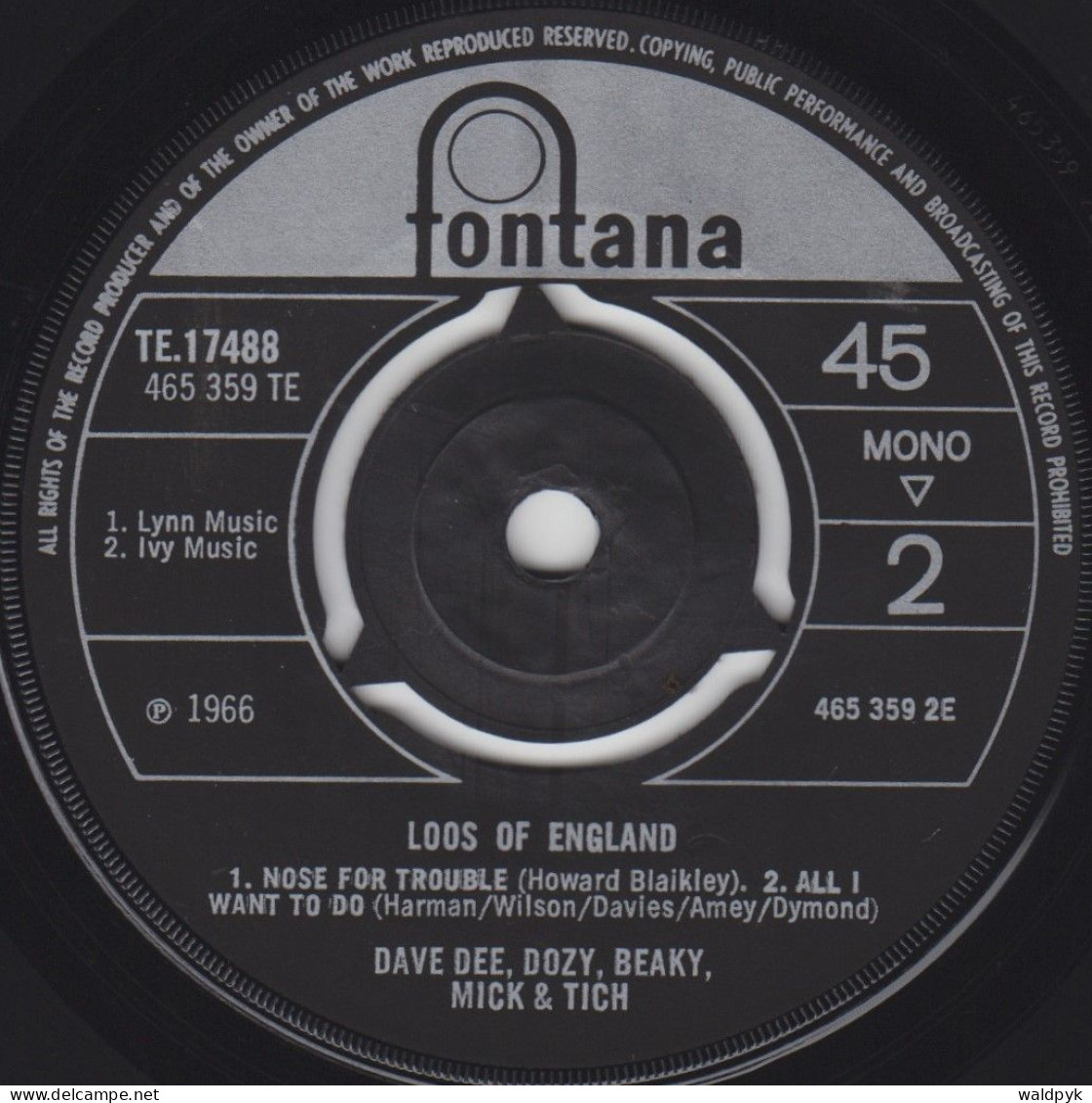 DAVE DEE, DOZY, BEAKY, MICK & TICH - Loos Of England  EP - Andere - Engelstalig