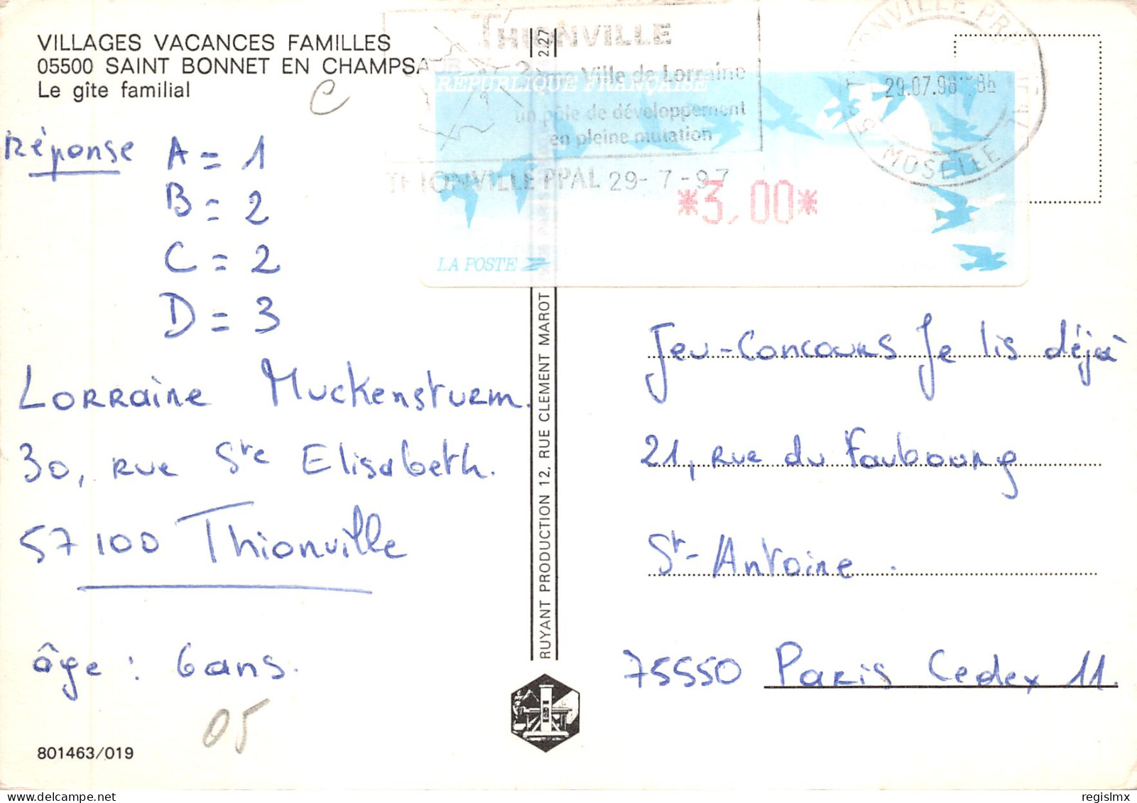 05-SAINT BONNET EN CHAMPSAUR-N°576-B/0357 - Autres & Non Classés