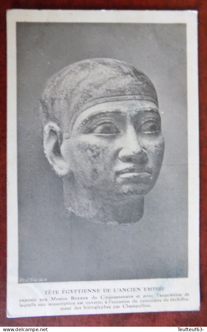 Cpa Art Tête égyptienne De L'ancien Empire - Sculture
