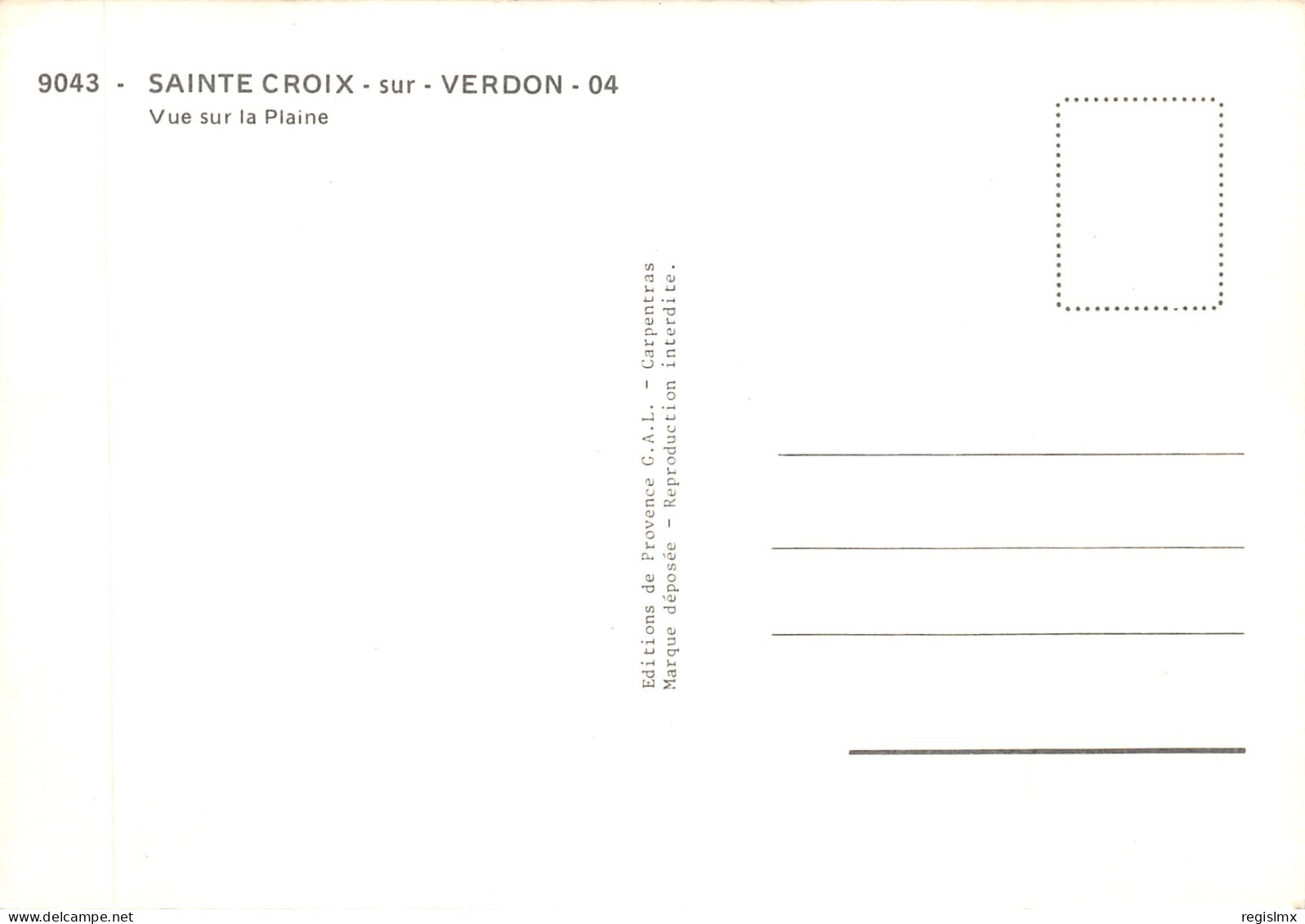 04-SAINTE CROIX SUR VERDON-N°576-B/0035 - Autres & Non Classés