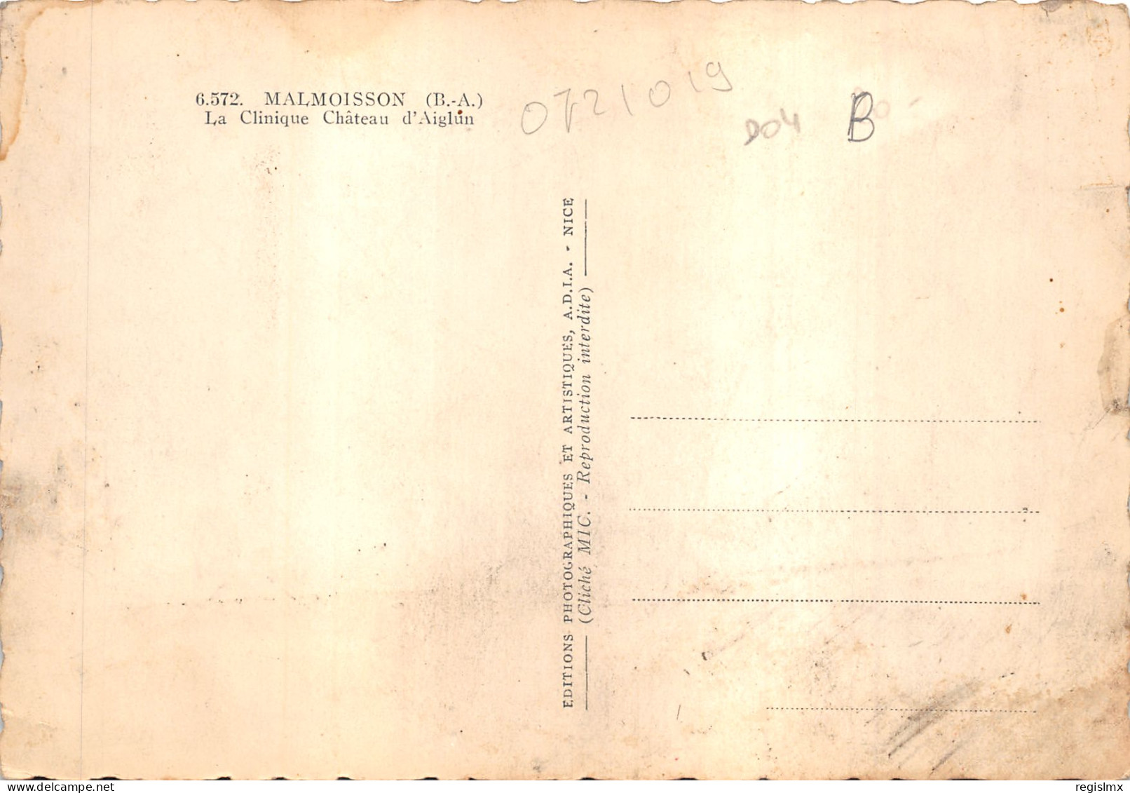 04-MALMOISSON-LA CLINIQUE CHÂTEAU D AIGLUN-N°576-B/0005 - Autres & Non Classés