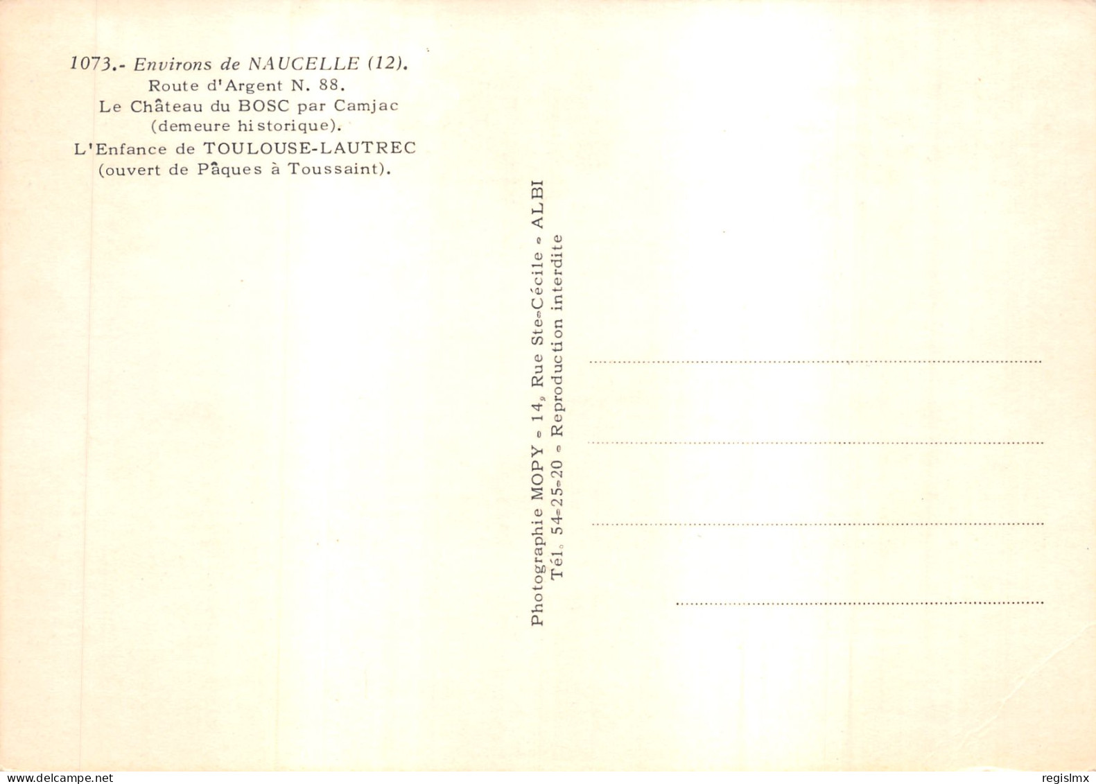 12-NAUCELLE-CHÂTEAU DU BOSC-N°576-D/0329 - Other & Unclassified