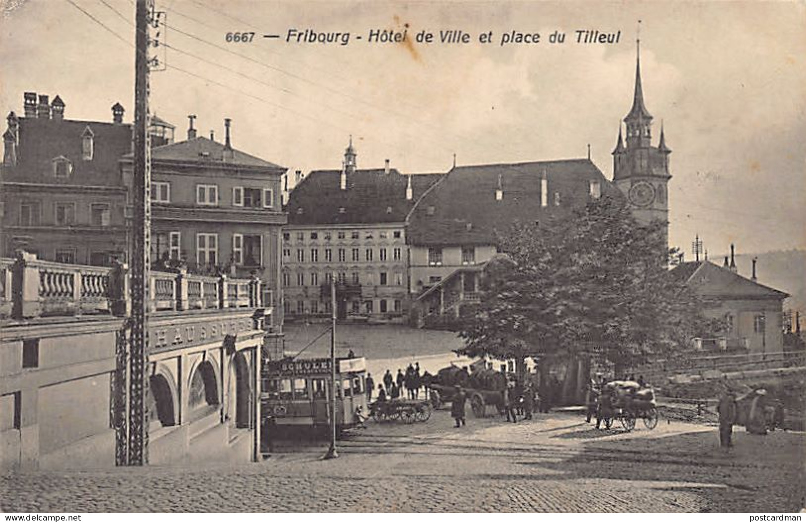 FRIBOURG - Hôtel De Ville Et Place Du Tilleul - Ed. B&C  - Fribourg