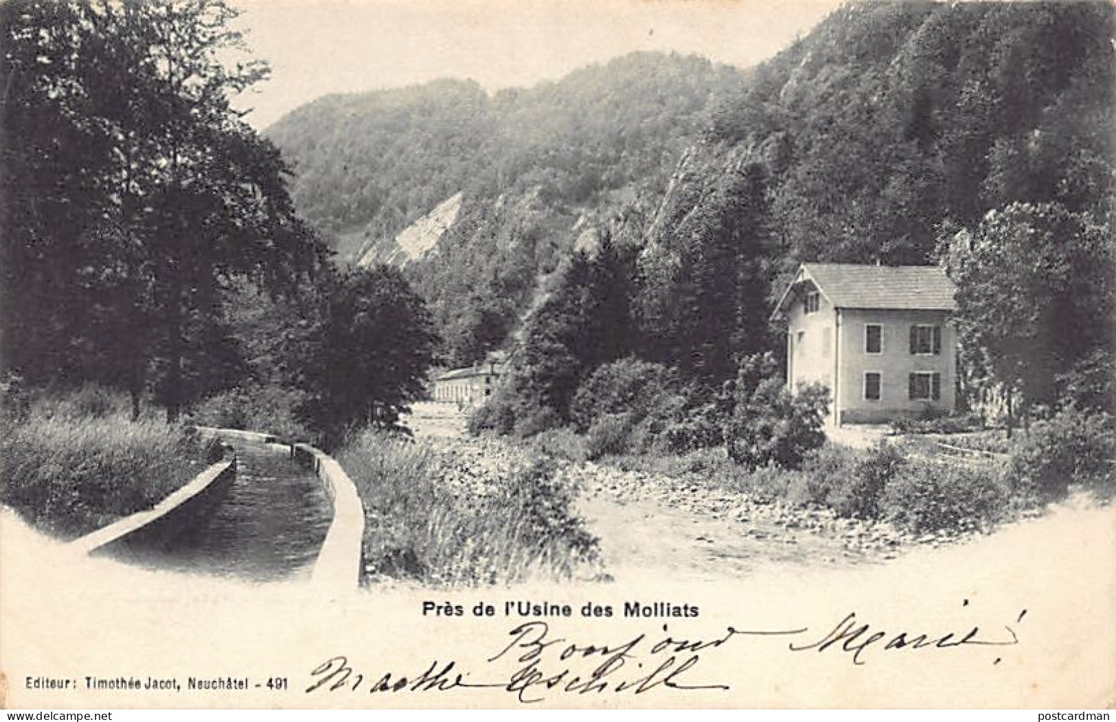 Suisse - Gorges De L'Areuse (NE) Près De L'usine Des Molliats - Ed. T. Jacot 491 - Autres & Non Classés