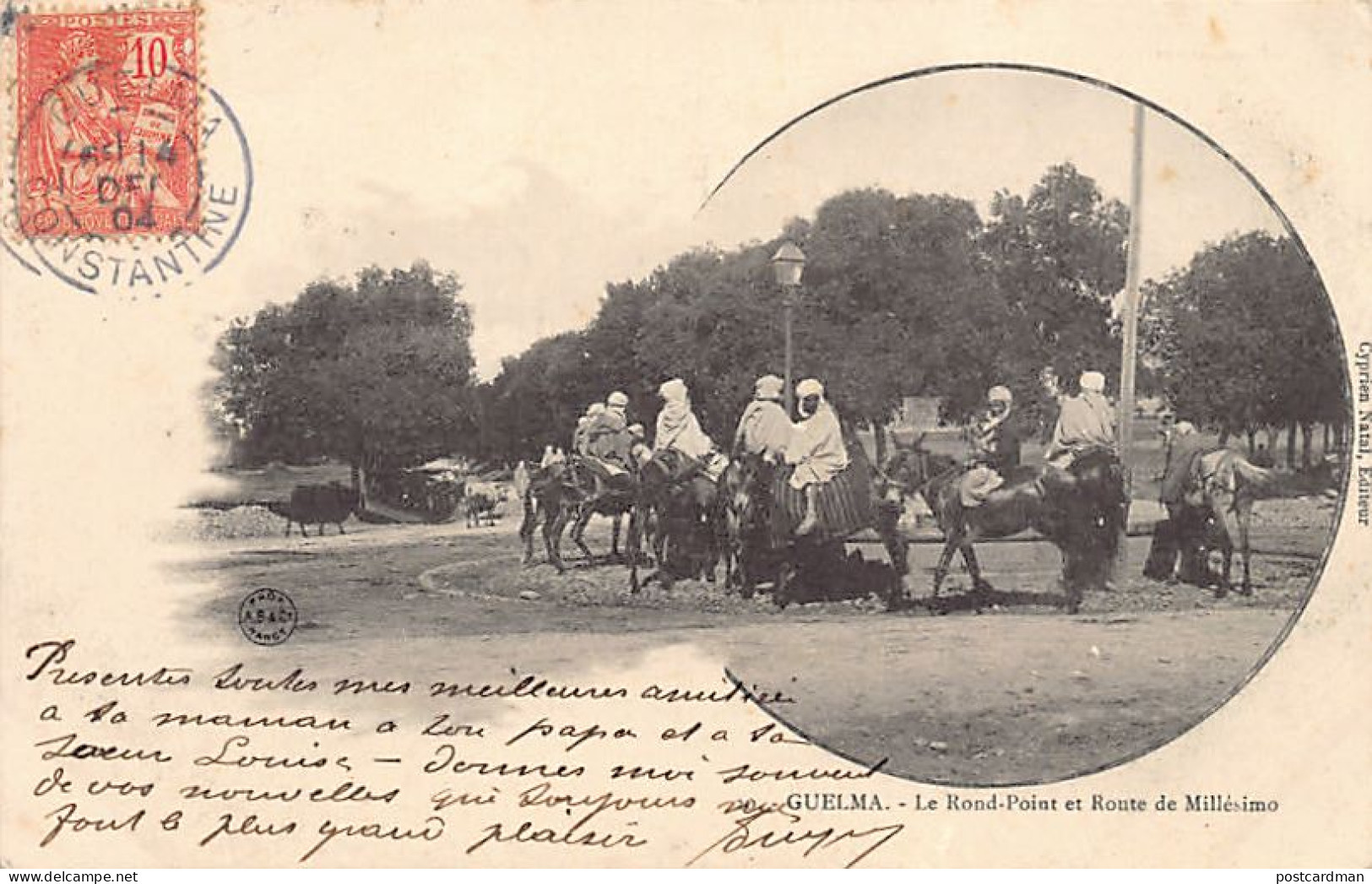 Algérie - GUELMA - Le Rond-point Et Route De Millésimo - Ed. A. Bergeret 20 - Guelma