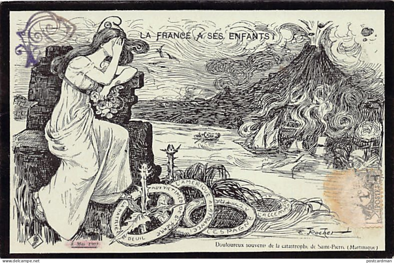 Martinique - La France à Ses Enfants - Douloureux Souvenir De La Catastrophe De Saint-Pierre - 8 Mai 1902 - Ed. E. Roche - Altri & Non Classificati