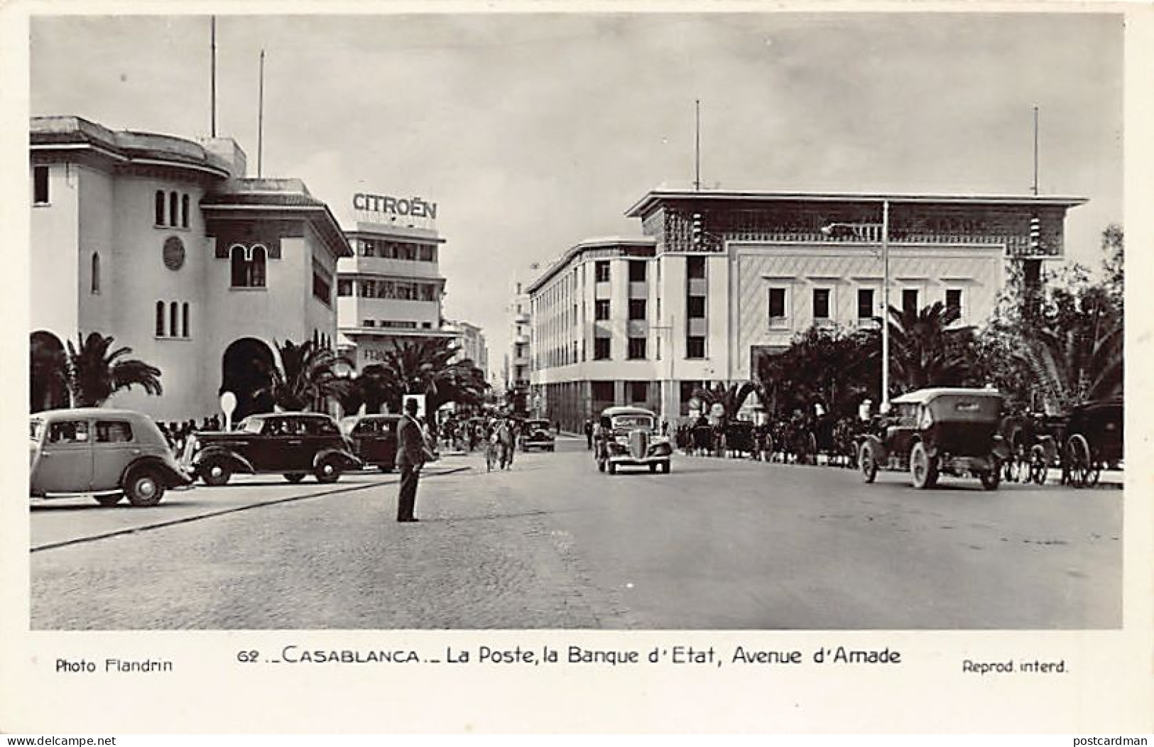 CASABLANCA - La Poste, La Banque D'état Du Maroc, Avenue D'Amade - Ed. Flandrin 62 - Casablanca