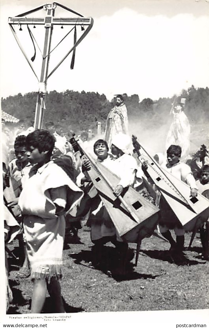 México - SAN JUAN CHAMULA - Fiestas Religiosas - REAL PHOTO - Ed. Kramsky  - Messico