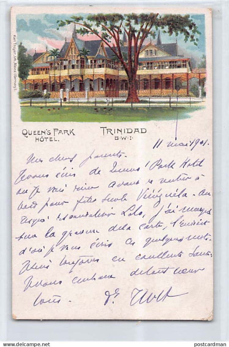 Trinidad - LITHO - Queen's Park Hotel - Publ. Karl Theyer  - Trinidad