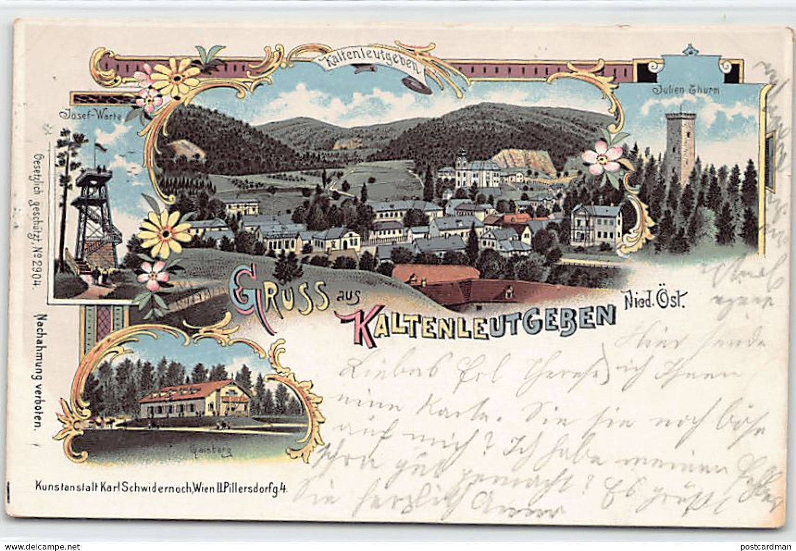 Österreich - KALTENLEUTGEBEN (NÖ) Litho - Jahr 1898 - Andere & Zonder Classificatie