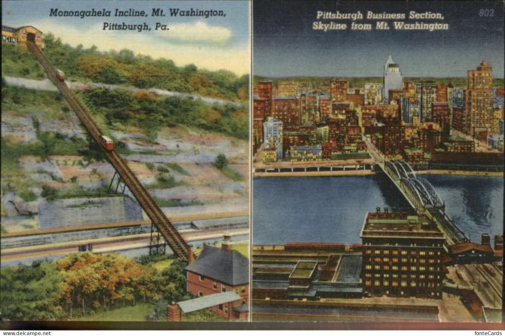 11326132 Pittsburgh Monongahela Incline Skyline Business Section Pittsburgh - Andere & Zonder Classificatie