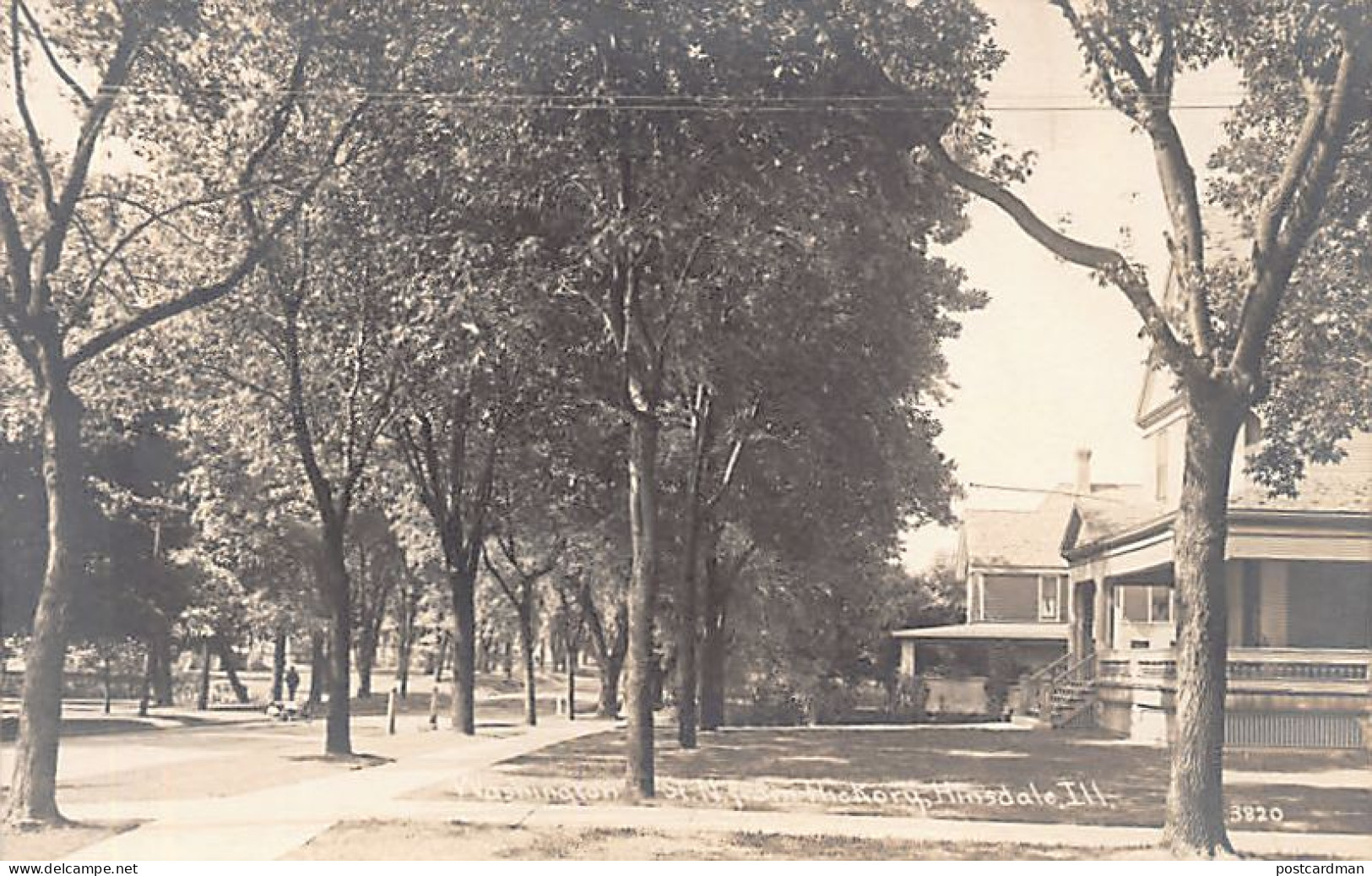 Usa - HINSDALE (IL) Washington Street N. From Hickory - REAL PHOTO - Other & Unclassified