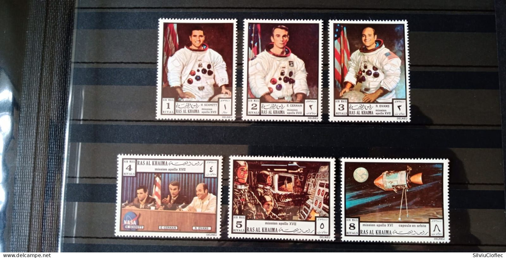 Ras Al Khaima 1972 Apollo 17 Space Complete Set MNH, Mi. 840/45 A, CV 18+ EUR - Collections