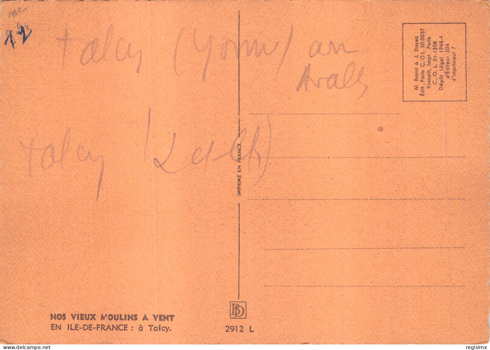 89-TALCY-VIEUX MOULIN A VENT-N°578-D/0277 - Other & Unclassified