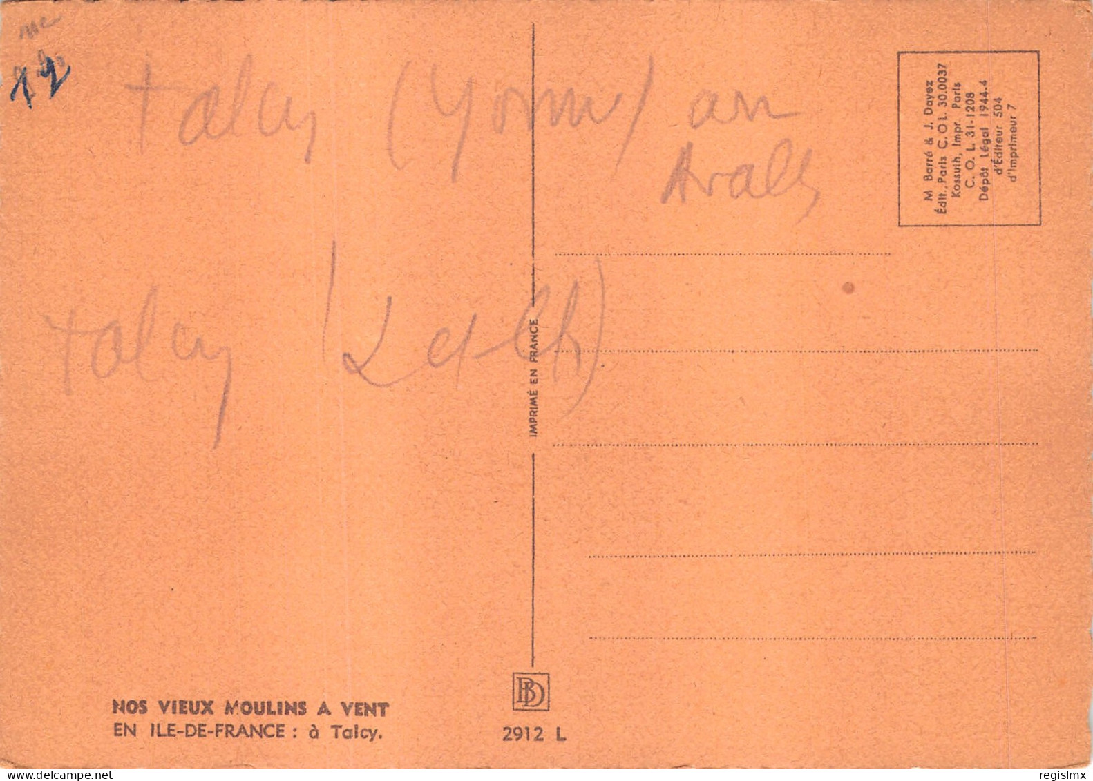 89-TALCY-VIEUX MOULIN A VENT-N°578-D/0277 - Andere & Zonder Classificatie