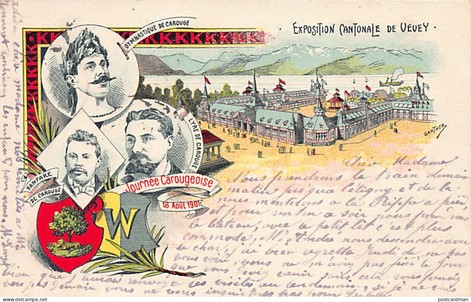 VEVEY (VD) Exposition Cantonale - Journée Carougeoise, 18 Août 1901 - Vevey