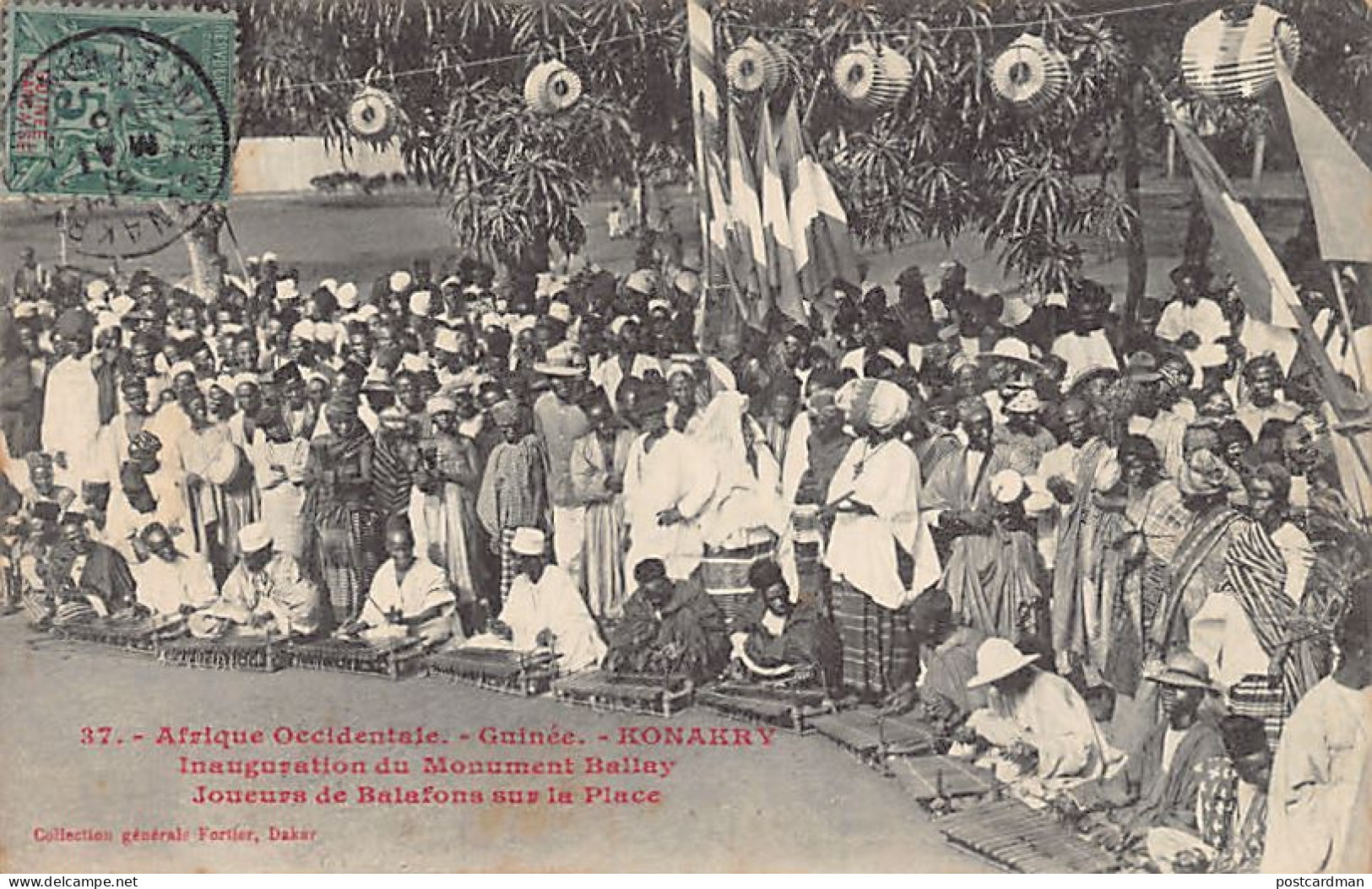 Guinée - CONAKRY - Joeurs De Balafons Sur La Place - Inauguration Du Monument Ballay - Ed. Fortier 37 - Frans Guinee