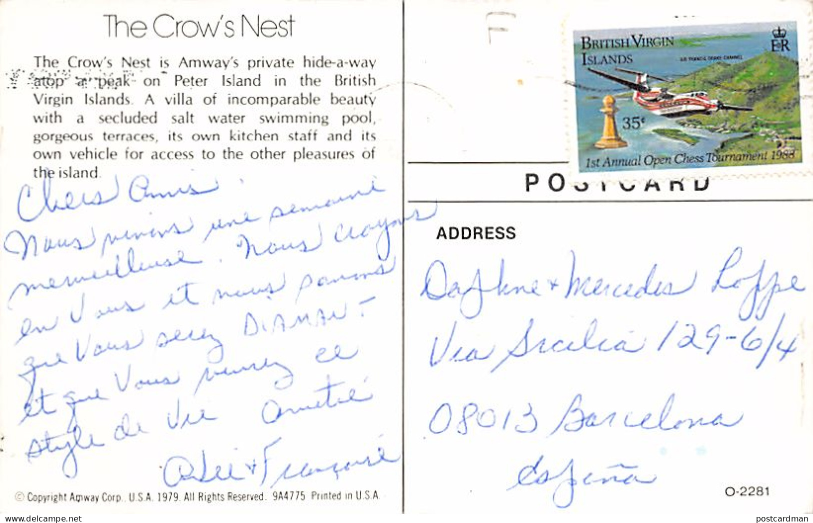 British Virgin Islands - Amway's Crow's Nest On Peter Island - Publ. Amway Corp.  - Vierges (Iles), Britann.