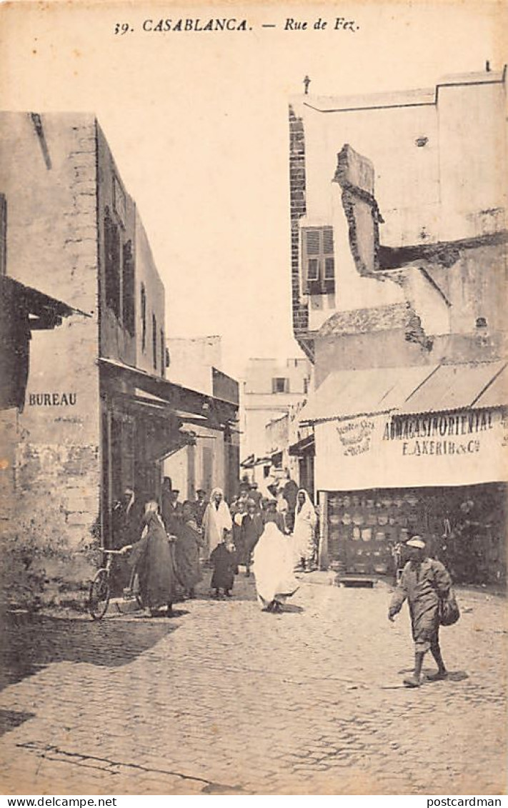 Judaica - Maroc - CASABLANCA - E. Akerib & Cie - Au Magasin Oriental - Rue De Fez - Ed. P. Grébert  - Jodendom