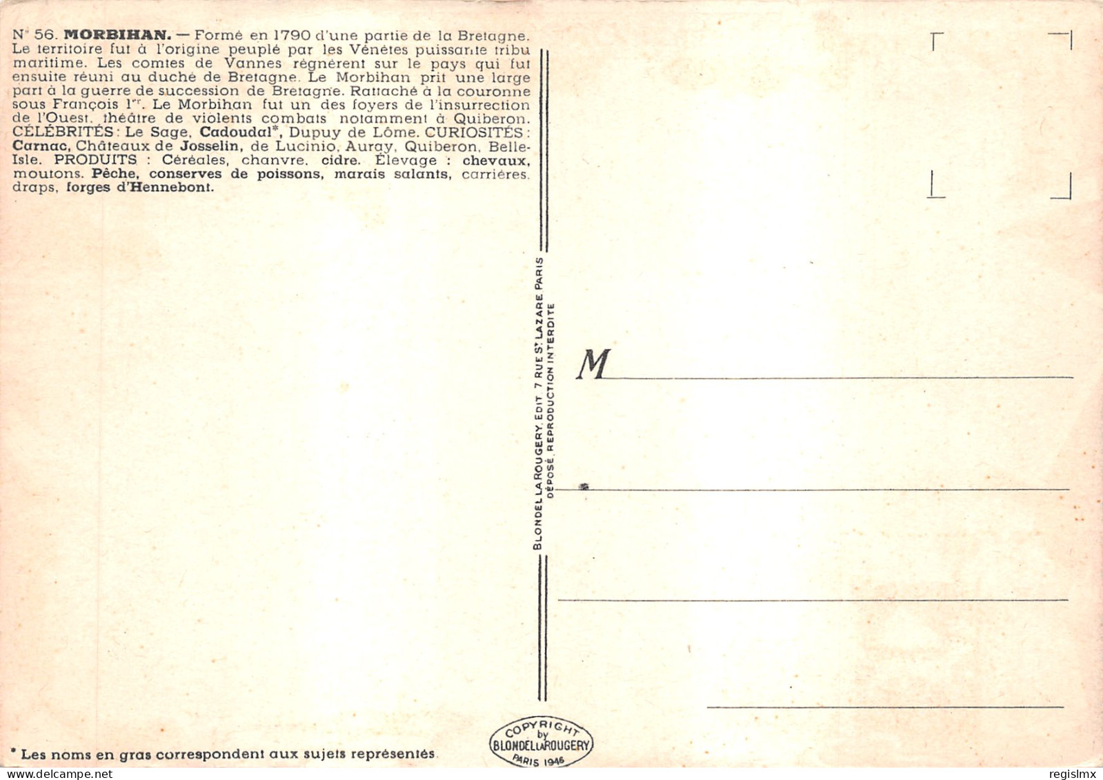 56-PANORAMA DU MORBIHAN-N°579-C/0169 - Other & Unclassified