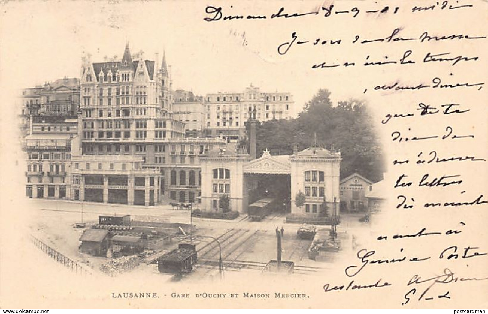 LAUSANNE (VD) Gare D'Ouchy Et Maison Mercier - Ed. J. Farine 555 - Lausanne
