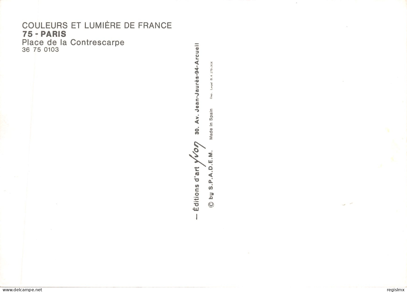 75-PARIS-PLACE DE LA CONTRESCARPE-N°580-C/0293 - Sonstige & Ohne Zuordnung