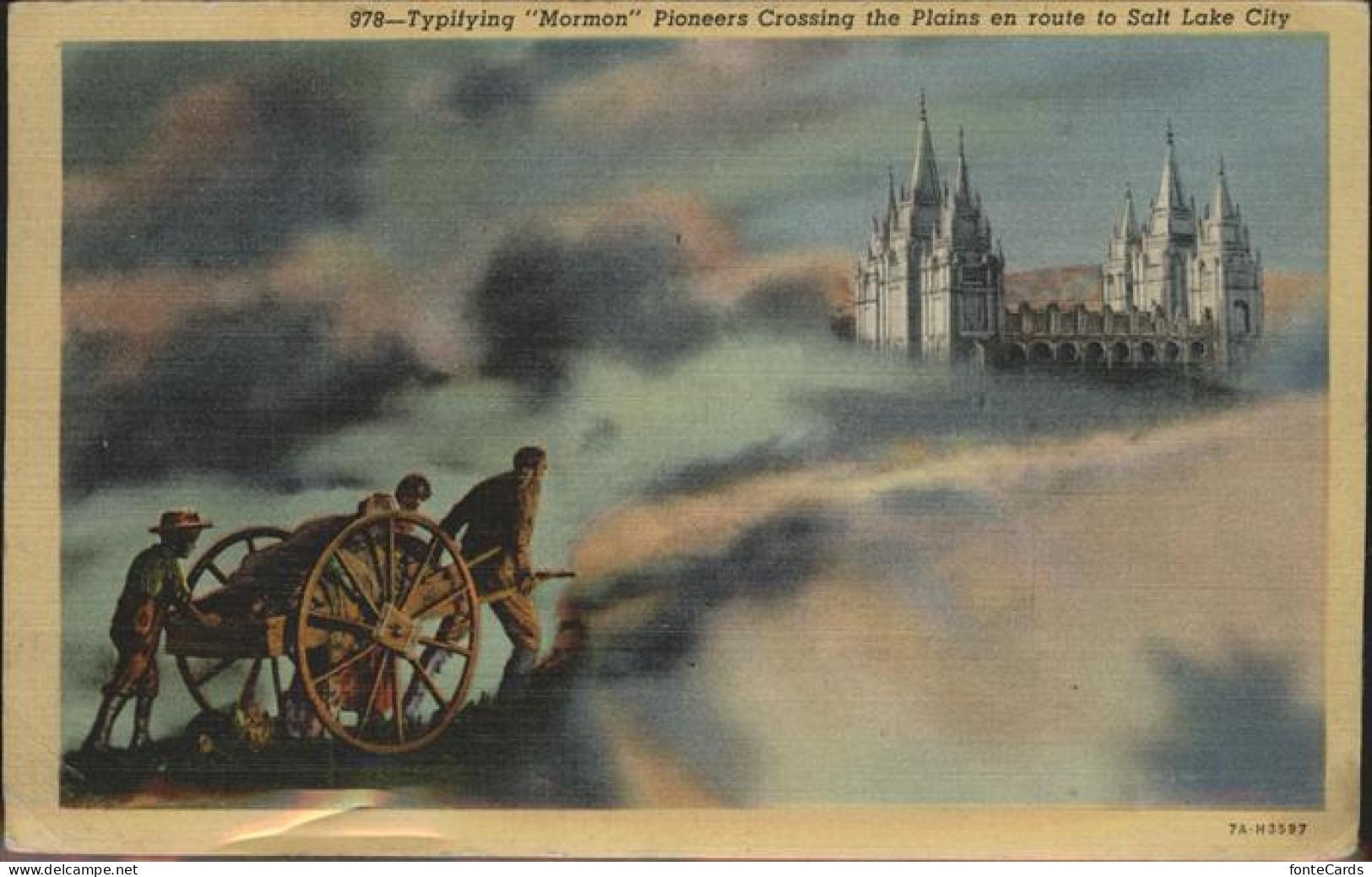 11326047 Salt_Lake_City Typifying Mormon Pioneers Crossing The Plains  - Other & Unclassified