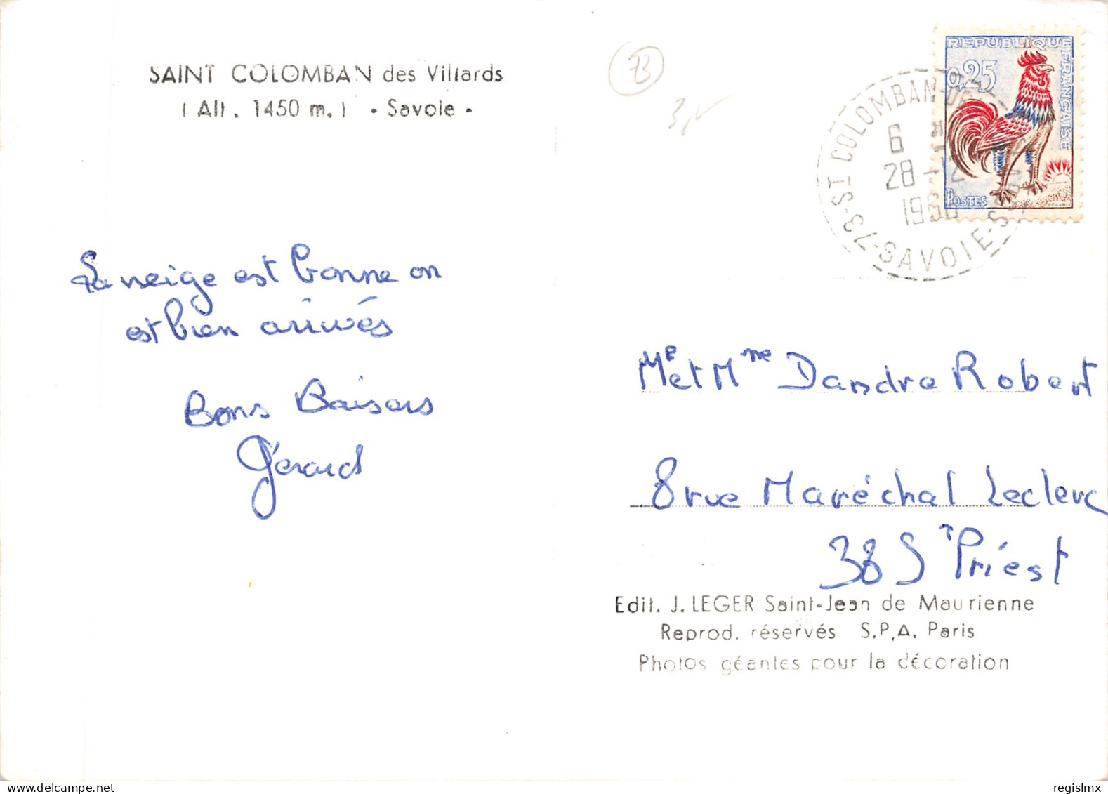 73-SAINT COLOMBAN DES VILLARDS-N°580-C/0065 - Autres & Non Classés