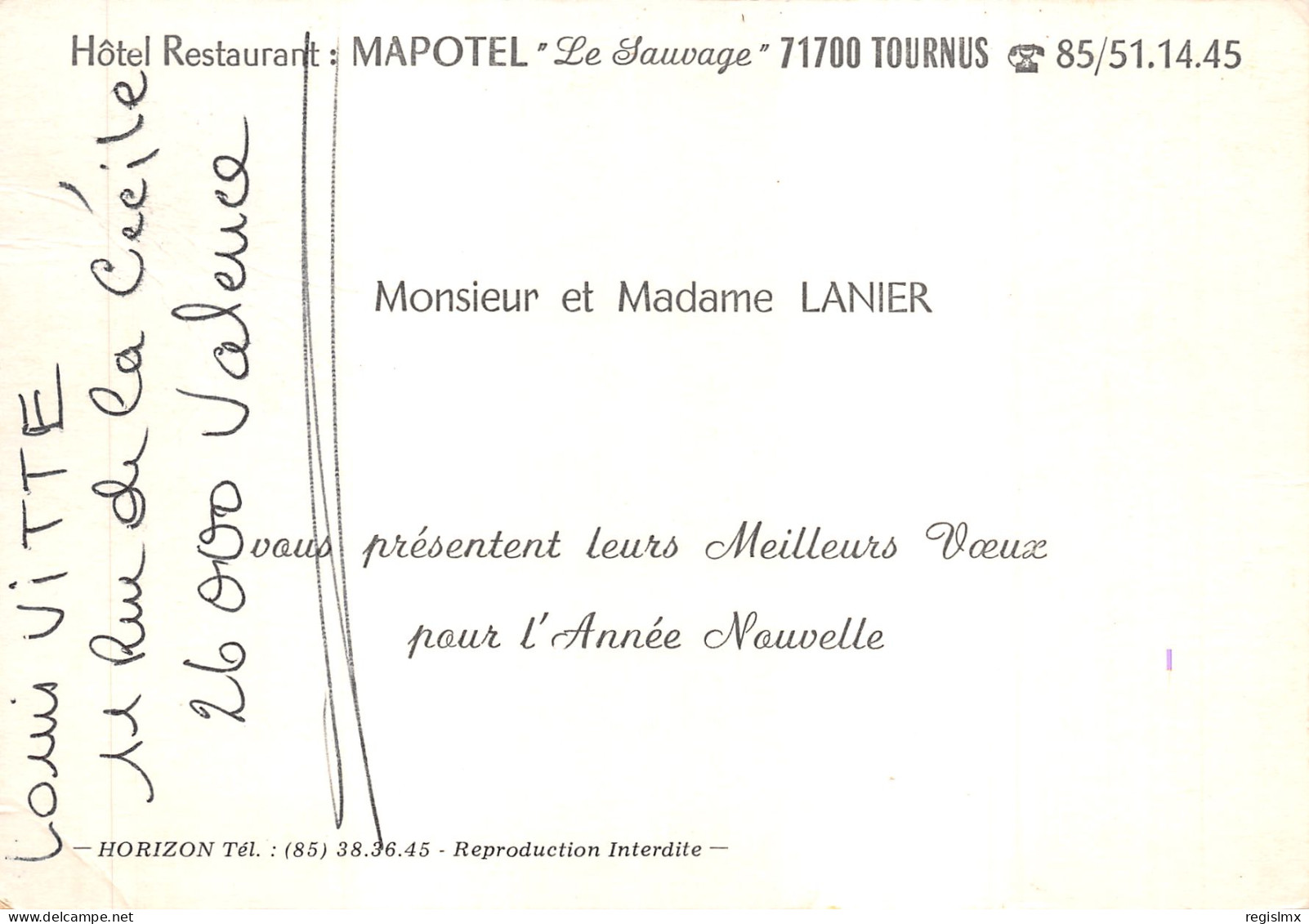 71-TOURNUS-HOTEL MAPOTEL-N°580-B/0265 - Sonstige & Ohne Zuordnung