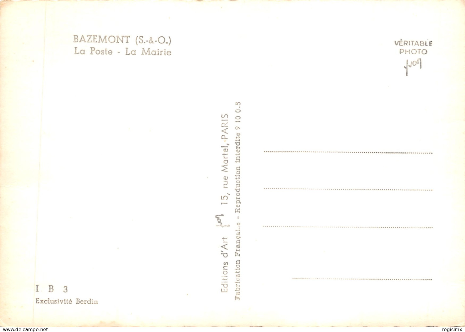 78-BAZEMONT-LA POSTE-N°580-D/0231 - Andere & Zonder Classificatie