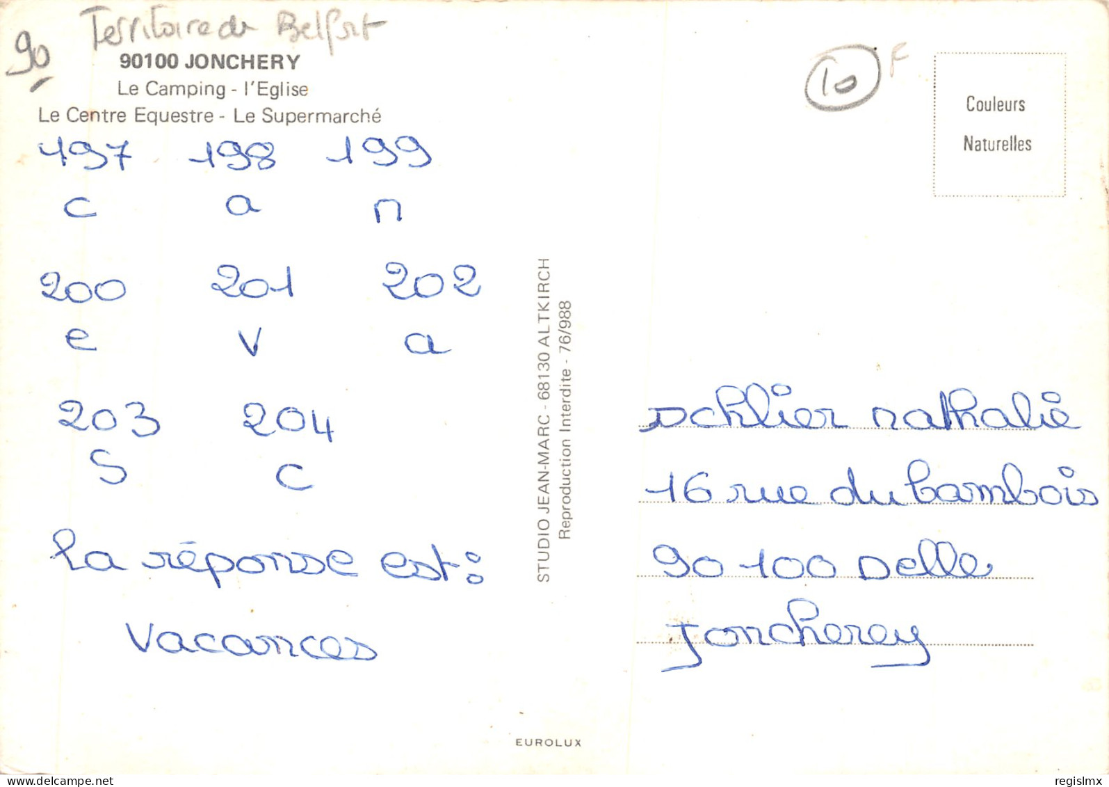 90-JONCHEREY-N°581-C/0263 - Altri & Non Classificati