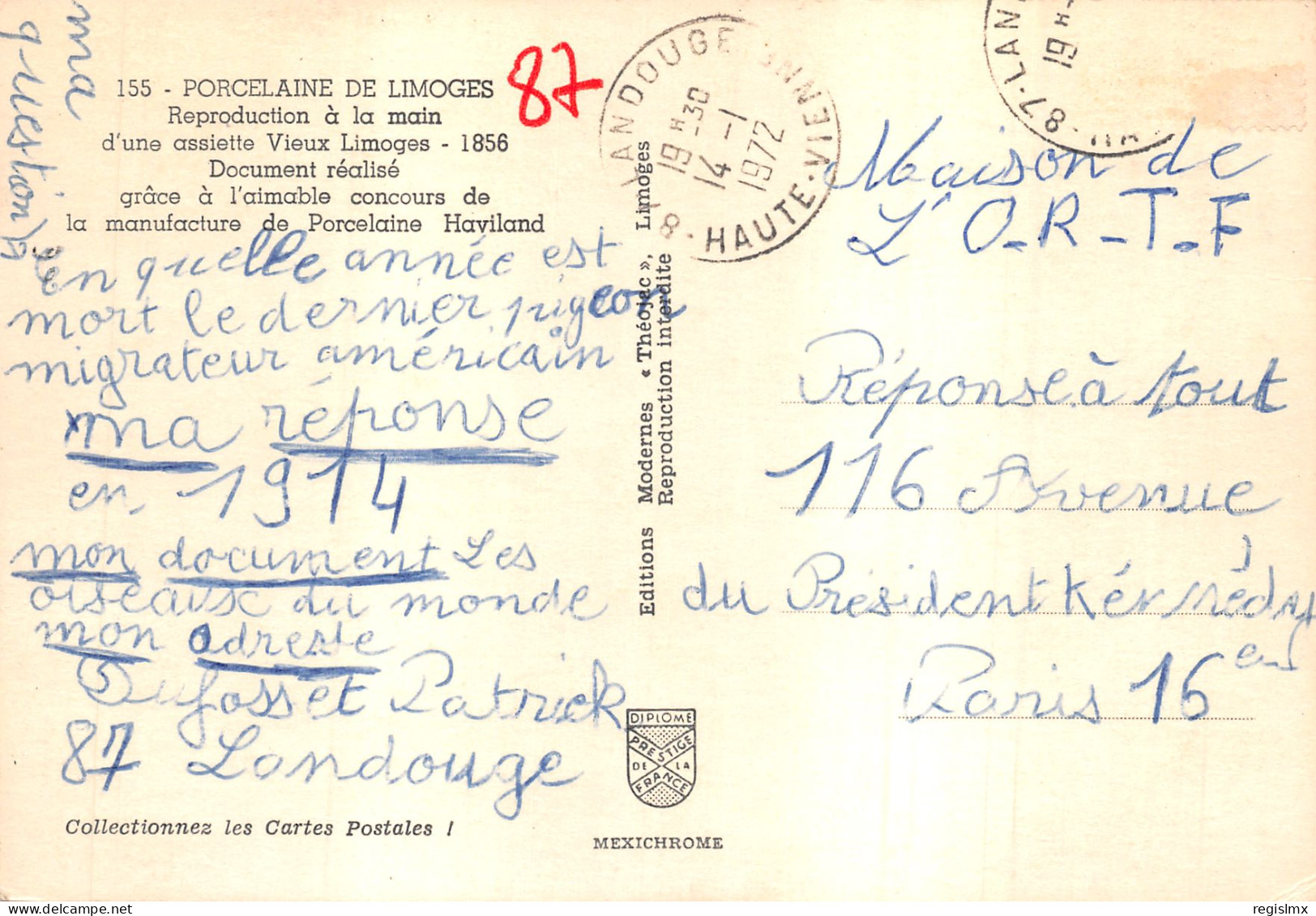 87-LIMOGES-LA PORCELAINE-N°581-C/0013 - Limoges