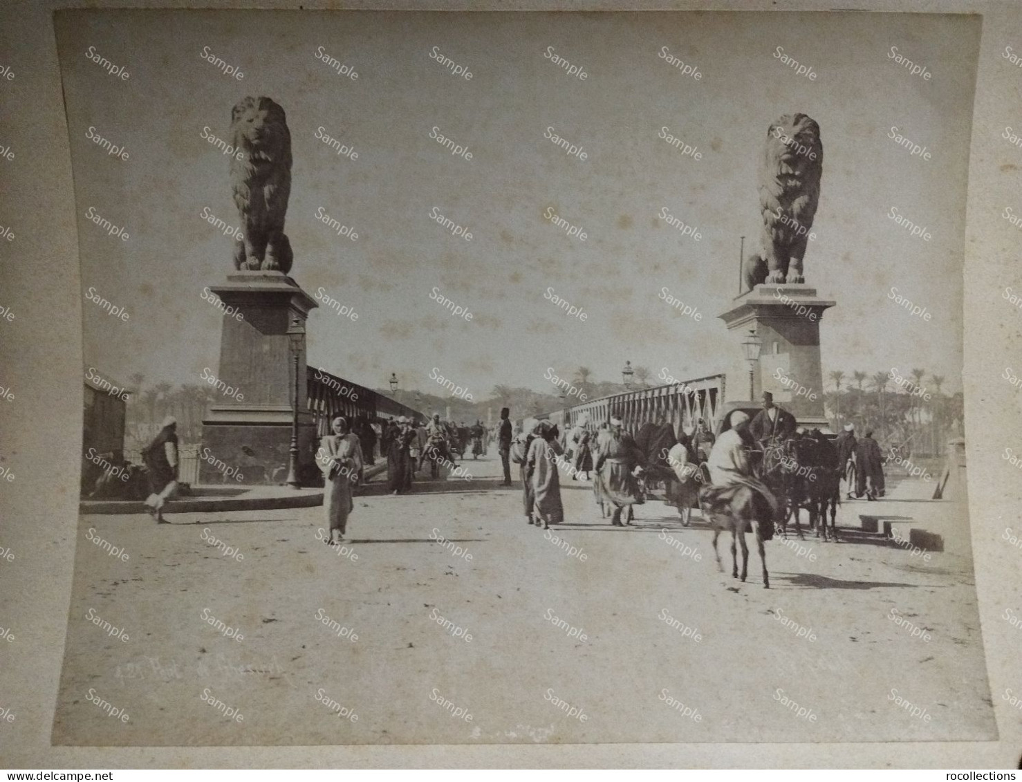 Egypt CAIRO Ancient Photo J.P.Sebah. Pont De Ghézireh.  270x217 Mm. Glued On Cardboard - Afrique