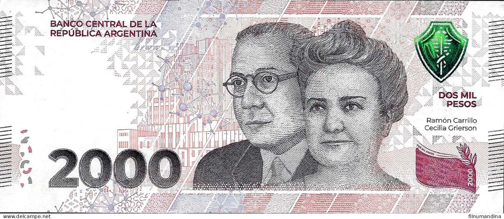 ARGENTINA 2023 NEW BANKNOTE 2000 PESOS  HIGH VALUE CONMEMORATIVE MEDICIN  UNC - Argentinien